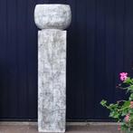Set zuil / plantenzuil - sokkel in lichtgrijs + pot (nieuw)