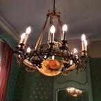 Antieke Art Deco Kroonluchter, Huis en Inrichting, Lampen | Kroonluchters, Ophalen, Gebruikt, Glas, Art Deco