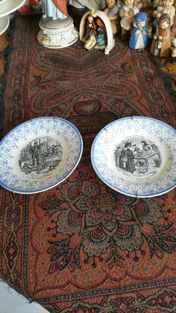 2 borden - wandborden FLEUR DE LYS B.F.K., Antiek en Kunst, Antiek | Wandborden en Tegels, Ophalen of Verzenden