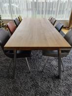 Bert Plantagie Seven eiken tafel 240x100x77 RVS poten, 200 cm of meer, 100 tot 150 cm, Rechthoekig, Zo goed als nieuw