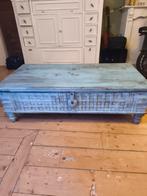 Grote Teakhouten salontafel met heel groot opberg vak, Huis en Inrichting, Tafels | Salontafels, Ophalen, Gebruikt, 100 tot 150 cm