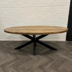 Eettafel Ovaal Naturel Mangohout 180cm, Huis en Inrichting, Tafels | Eettafels, Ophalen, Metaal, 100 tot 150 cm, Zo goed als nieuw