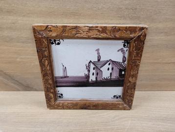 Ingelijste tegel met landschap - waterland beschikbaar voor biedingen