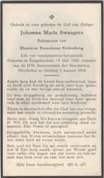 Johanna Maria Sweegers 1882 Zesgehuchten + 1953 Geldrop, Verzenden, Bidprentje