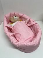 Poppendraagmand 47cm roze/wit stippen, Ophalen of Verzenden, Nieuw, Overige typen