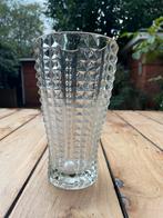 Vintage glazen vaas – ca. 20 cm hoog, Gebruikt, Wit, Ophalen of Verzenden, Glas