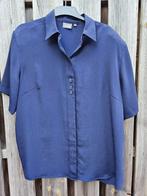 Donkerblauwe blouse met korte mouw #Vintage XL, Ophalen of Verzenden, Zo goed als nieuw, Maat 42/44 (L), Blauw