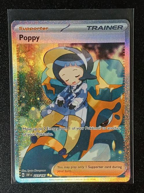 Poppy Secret Rare - Obsidian Flames, Hobby en Vrije tijd, Verzamelkaartspellen | Pokémon, Zo goed als nieuw, Losse kaart, Foil