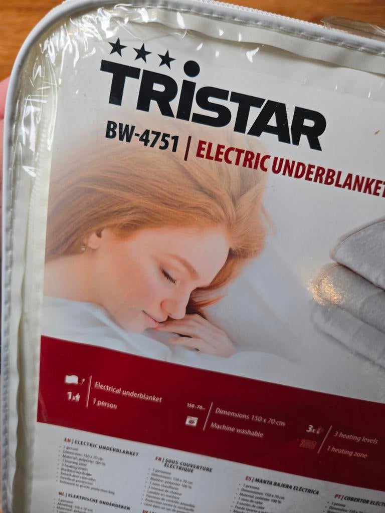 Tristar Elektrische Deken. Warmtedeken, Onderdeken, Eenpersoons, Wit, Nieuw, Ophalen of Verzenden