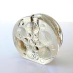 Glazen solifleur ronde vorm helder bewerkt oppervlak 2833-g, Antiek en Kunst, Ophalen of Verzenden