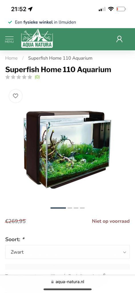 Superfish home aquarium 110L compleet L nummer algeneter, Dieren en Toebehoren, Vissen | Aquaria en Toebehoren, Zo goed als nieuw