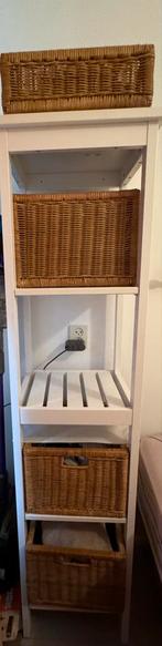 Witte kast met rieten manden ikea hemnes, Met plank(en), Minder dan 50 cm, Gebruikt, 100 tot 150 cm