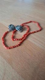 Zeeuwse Bloedkoralen ketting met zilveren sluiting, 40 cm, Sieraden, Tassen en Uiterlijk, Kettingen, Ophalen of Verzenden, Gebruikt