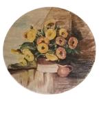 enorme Vlaams aardewerken schotel met schilderij., Antiek en Kunst, Ophalen