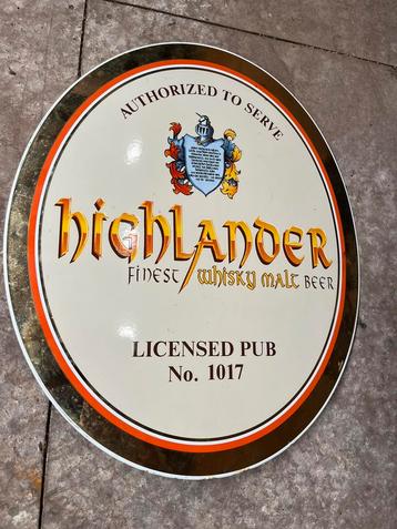 Highlander emaille plaat beschikbaar voor biedingen