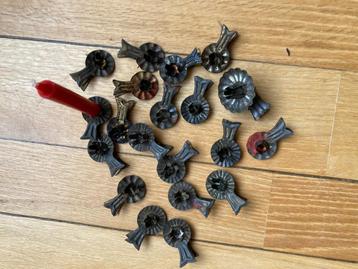 Vintage blikken kaarsenhouders voor in de kerstboom jaar '60 beschikbaar voor biedingen
