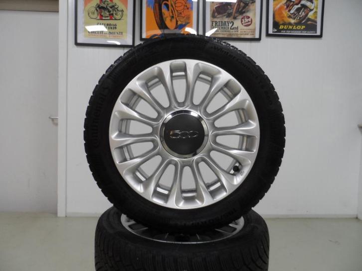 Fiat 500 origineel 15 inch winterbanden set in zeer goede st, Auto-onderdelen, Banden en Velgen, Banden en Velgen, Winterbanden