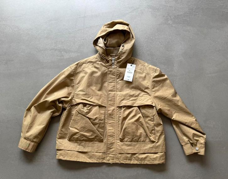 Unisex jack/jas Zara boxy fit donkere zandkleur mt S/M nieuw, Kleding | Heren, Jassen | Zomer, Nieuw, Maat 48/50 (M), Beige, Ophalen of Verzenden