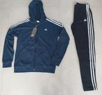 Blauw zwart wit Adidas trainingspak joggingpak maat 164, Adidas, Ophalen of Verzenden, Jongen, Nieuw