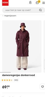 HEMA Regenjas Donkerrood Maat S, Ophalen of Verzenden, Zo goed als nieuw, Maat 36 (S), Paars