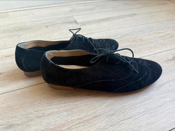 Zwarte suede veterschoenen, maat 42, merk: Van Dalen beschikbaar voor biedingen