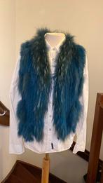 Bodywarmer , imitatie bont. Prtrol blauw. Eyecatcher!, Ophalen of Verzenden, Zo goed als nieuw, Blauw