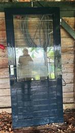 Hardhouten buitendeur met dubbel glas, Doe-het-zelf en Verbouw, Deuren en Horren, Ophalen, Gebruikt, 80 tot 100 cm, Buitendeur