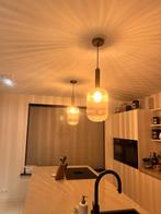 2x Amberkleurige hanglamp Maloto, glas, Ophalen, Zo goed als nieuw, Glas