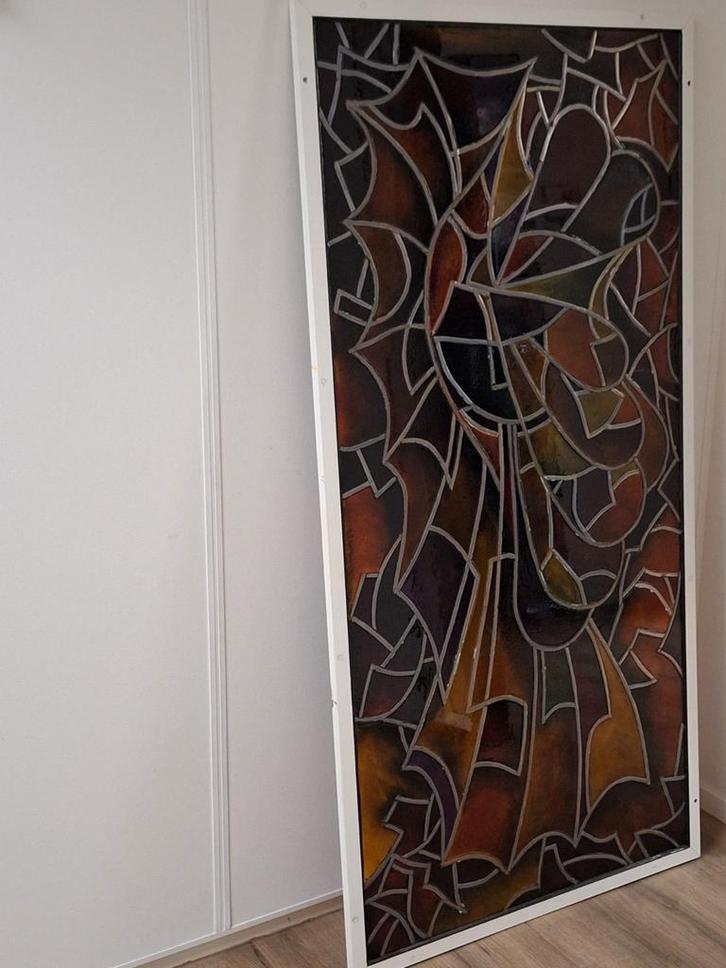 Vintage Glas in Lood Raam, Huis en Inrichting, Woonaccessoires | Wanddecoraties, Gebruikt, Ophalen