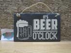 leisteen tekstbordje it's BEER o' clock 15x25 cm, Huis en Inrichting, Woonaccessoires | Tekstborden en Spreuken, Nieuw, Ophalen of Verzenden