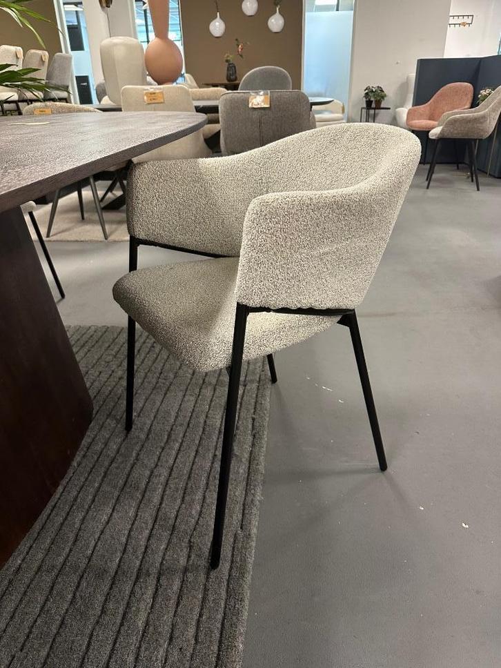 4x stoel boucle - 4x stoel naturel stof - 4x stoel beige, Huis en Inrichting, Stoelen, Nieuw, Vijf, Zes of meer stoelen, Stof