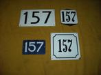 oud emaille huisnummer 157 ook 158 159 160 161 162 163 164 2, Ophalen of Verzenden