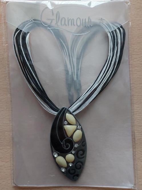 Dames Ketting met Strass steentjes, Sieraden, Tassen en Uiterlijk, Kettingen, Nieuw, Overige materialen, Zwart, Met strass, Verstelbaar