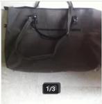 Extra grote weekendtas suèdine bruin H 50 Br 70 cm, 30 cm of meer, Bruin, Ophalen of Verzenden, Zo goed als nieuw