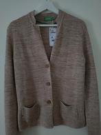 Te koop nieuw katoen Benetton vest zand/taupe/rose maat S, Benetton, Beige, Nieuw, Ophalen of Verzenden