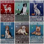 Border Collie eigenschappen hond reclamebord van metaal, Nieuw, Ophalen of Verzenden