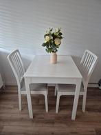 IKEA EKEDALEN witte eettafel + 2 stoelen – uitschuifbaar, Huis en Inrichting, Tafels | Eettafels, Ophalen, 100 tot 150 cm, 50 tot 100 cm