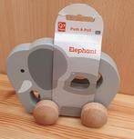 Houten trekfiguur olifant nieuw, Ophalen of Verzenden, Nieuw, Duw- of Trekspeelgoed