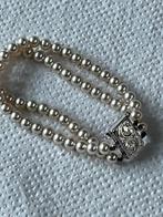 Vintege parel armband met zilveren slot, Sieraden, Tassen en Uiterlijk, Antieke sieraden, Ophalen of Verzenden, Zilver, Armband