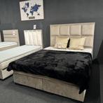 DIRECT ophalen €995 |Velvet Boxspring | UITVERKOOP Maarssen, Nieuw, 160 cm, Crème, Ophalen