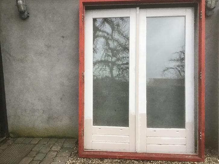 PUI openslaande dubbele deuren  met KOZIJN  Tiny House, Doe-het-zelf en Verbouw, Deuren en Horren, Gebruikt, Buitendeur, 215 cm of meer