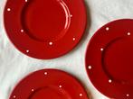 Rode polkadot / gestipte borden met wit, Ophalen of Verzenden, Zo goed als nieuw, Overige stijlen, Bord(en)