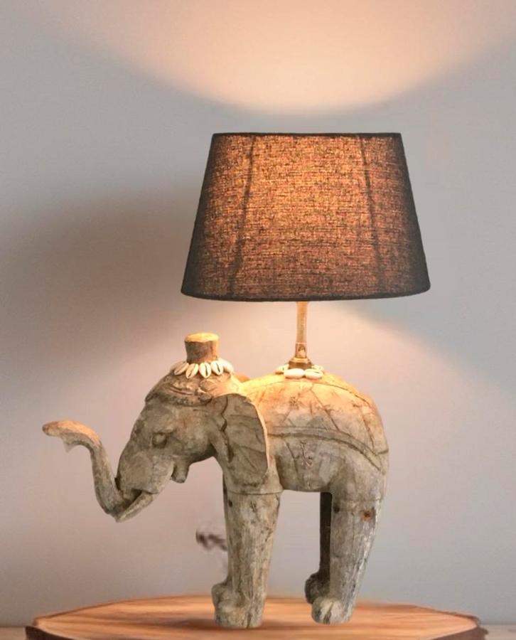 Tafellamp olifant, Huis en Inrichting, Lampen | Tafellampen, Nieuw, 50 tot 75 cm, Hout, Ophalen of Verzenden