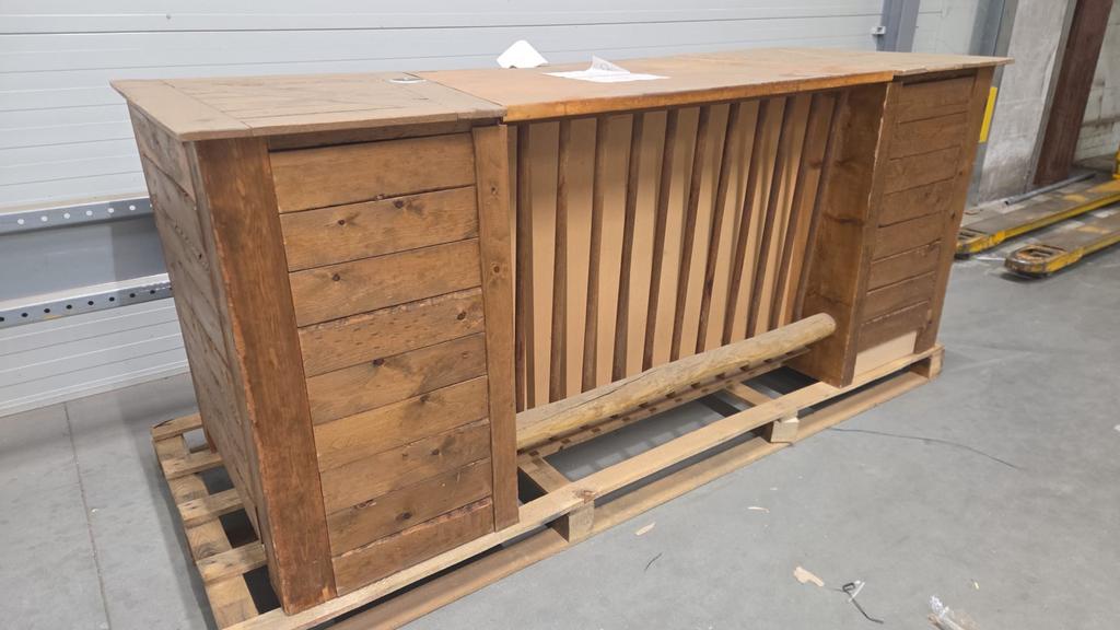Houten Balie / toonbank, Gebruikt, 75 cm of meer, Overige houtsoorten, Met deur(en)
