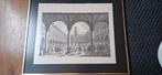 Gezicht van de beurs Amsterdam prent in lijst 50.5 cm/ 40.5, Antiek en Kunst, Ophalen
