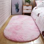 Roze Ovaal Hoogpolig Vloerkleed / Kleed Tapijt Mat Pluche, Verzenden, Nieuw, Ovaal, 200 cm of meer