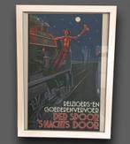 Spoorwegen Per Spoor Art Deco Poster in Lijst, Ophalen of Verzenden