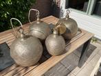 Zenza hanglampen, 3 grote 1 kleine, zilver / koperkleur, Huis en Inrichting, Ophalen of Verzenden, Gebruikt