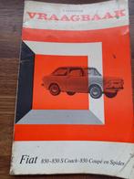 Oude Vraagbaak voor de FIAT 850 S Coupe en Spider 1966, Ophalen of Verzenden