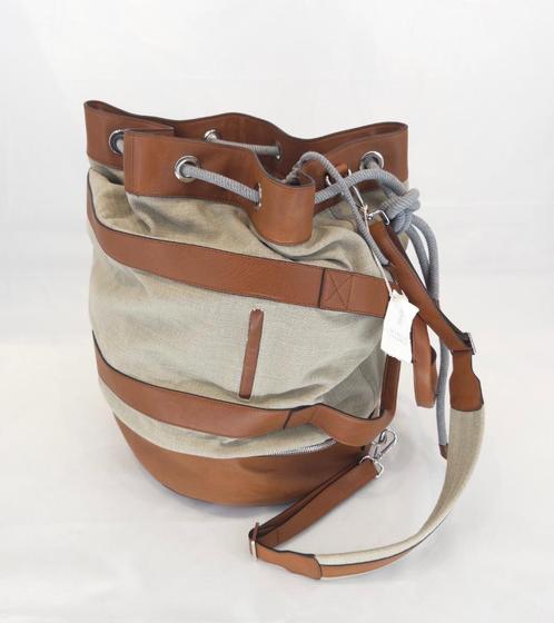 NIEUWE Brunello Cucinelli leren en canvas reistas € 3.800, Sieraden, Tassen en Uiterlijk, Tassen | Reistassen en Weekendtassen